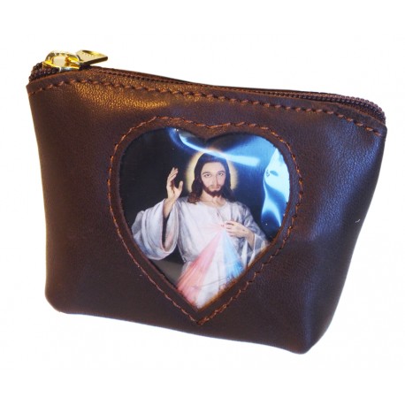 Portarosario a Pochette con finestra portafoto a cuore - 080CU